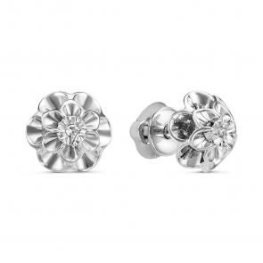 Серебряные серьги GRIGORIEV с бриллиантом Г12-10-5412(с) фото