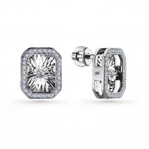 Серебряные серьги GRIGORIEV с фианитом Г12-10-5629-41-00 фото