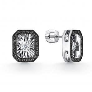 Серебряные серьги GRIGORIEV с фианитом Г12-10-5629-43-00 фото