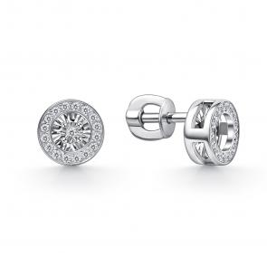 Серебряные серьги GRIGORIEV с фианитом Г12-10-5705-41-00 фото