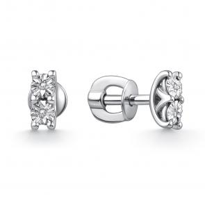 Серебряные серьги GRIGORIEV с бриллиантом Г12-10-5823-21-00-1 фото