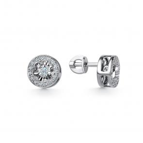 Серебряные серьги GRIGORIEV с фианитом Г12-10-5925-41-00 фото