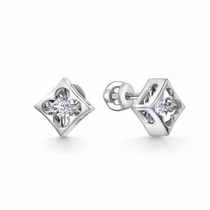 Серебряные серьги GRIGORIEV с фианитом Г12-10-5957-41-00 фото