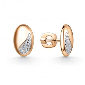 Золотые серьги GRIGORIEV с фианитом Г12-11-01125-41-00 фото