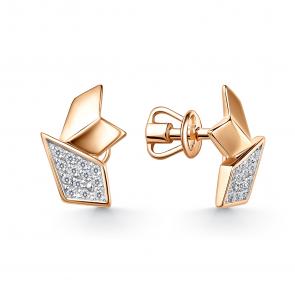 Золотые серьги GRIGORIEV с фианитом Г12-11-01141-41-00 фото