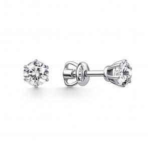 Серьги из белого золота GRIGORIEV с фианитом Г12-12-01236-41-00-3 фото