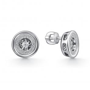 Серьги из белого золота GRIGORIEV с бриллиантом Г12-12-51064-31-00 фото