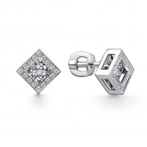 Серьги из белого золота GRIGORIEV с бриллиантом Г12-12-51081-11-00 фото