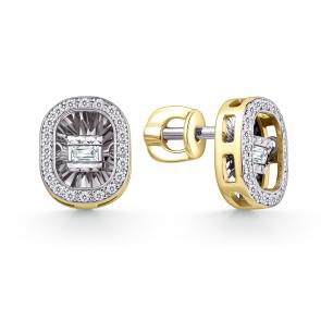 Серьги из лимонного золота GRIGORIEV с бриллиантом Г12-13-51047-11-00 фото