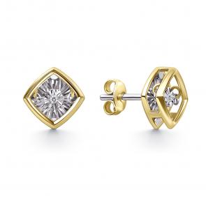 Серьги из лимонного золота GRIGORIEV с бриллиантом Г12-13-51200-11-00 фото