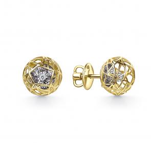 Серьги из лимонного золота GRIGORIEV с бриллиантом Г12-13-51225-11-00 фото