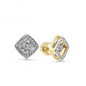 Серьги из лимонного золота GRIGORIEV с бриллиантом Г12-13-5499-31-00 фото