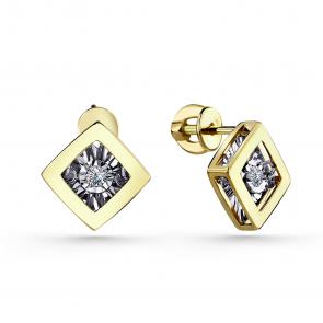 Серьги из лимонного золота GRIGORIEV с бриллиантом Г12-13-5737-11-00 фото