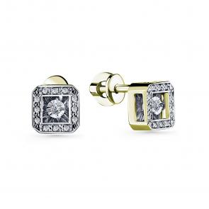 Серьги из лимонного золота GRIGORIEV с бриллиантом Г12-13-5903-31-00 фото