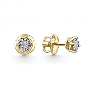 Серьги из лимонного золота GRIGORIEV с бриллиантом Г12-13-7384-31-00-1-24 фото