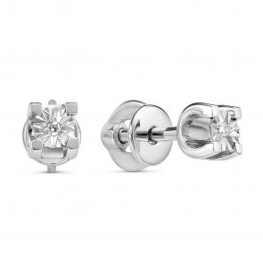 Серебряные серьги GRIGORIEV с бриллиантом ГБр12-10-5350(с) фото