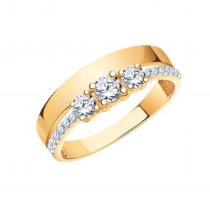 Золотое кольцо Atoll с фианитом ЗС10615 фото