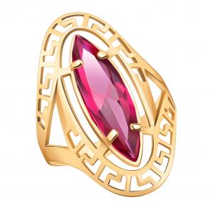 Кольцо из золочёного серебра Atoll с фианитом ЗС10646зс1-925 фото