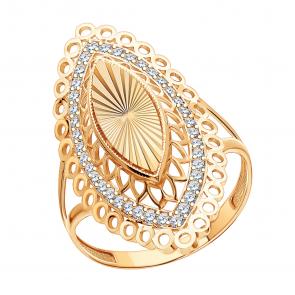 Кольцо из золочёного серебра Atoll с фианитом ЗС10660аз-925 фото