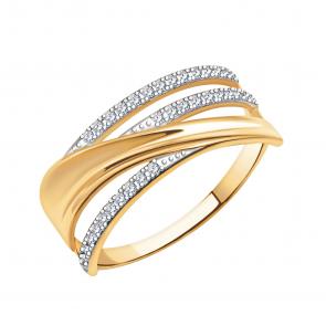 Золотое кольцо Atoll с фианитом ЗС10722 фото