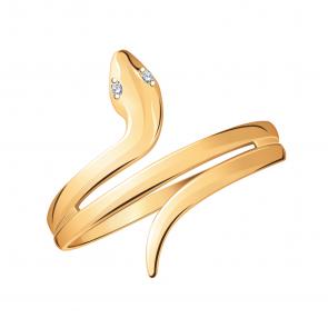 Золотое кольцо Символ года Змея Atoll с фианитом ЗС10835 фото