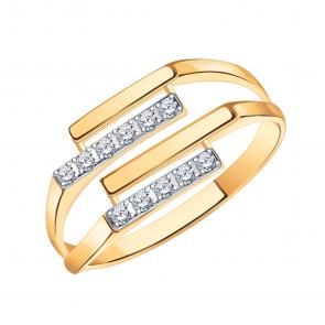 Золотое кольцо Atoll с фианитом ЗС10986 фото