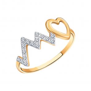 Золотое кольцо Atoll с фианитом ЗС11038 фото