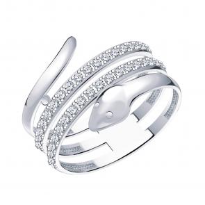 Серебряное кольцо Символ года Змея Atoll с фианитом ЗС11085-925 фото