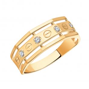 Золотое кольцо Atoll с фианитом ЗС11117 фото