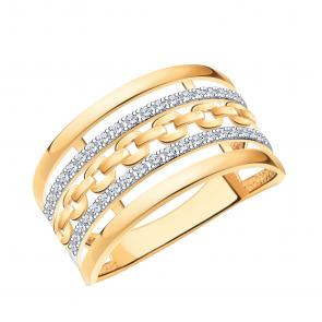 Золотое кольцо Atoll с фианитом ЗС11118 фото