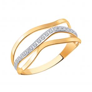 Золотое кольцо Atoll с фианитом ЗС11125 фото