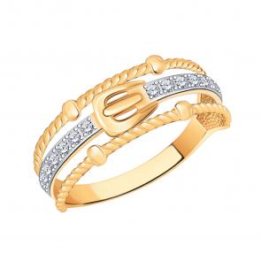 Золотое кольцо Atoll с фианитом ЗС11140 фото