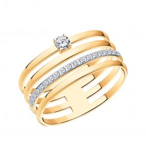 Золотое кольцо Atoll с фианитом ЗС11160 фото