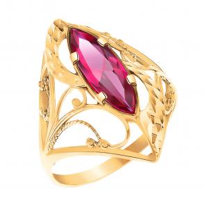 Кольцо из золочёного серебра Atoll с фианитом ЗС1654азс1-925 фото