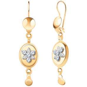 Золотые серьги Atoll с фианитом ЗС20181 фото