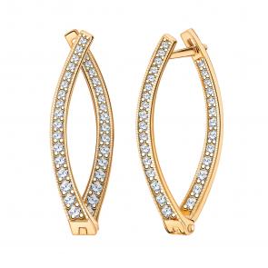 Золотые серьги Atoll с фианитом ЗС20394 фото