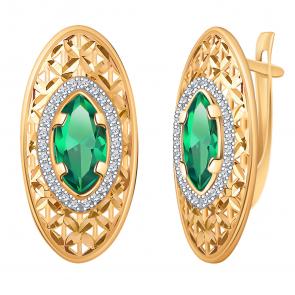 Золотые серьги Atoll с фианитом ЗС20659ас2 фото