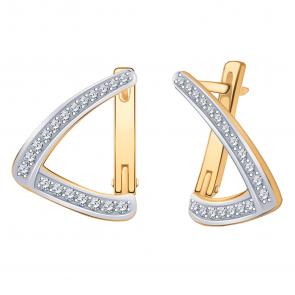 Золотые серьги Atoll с фианитом ЗС20811 фото