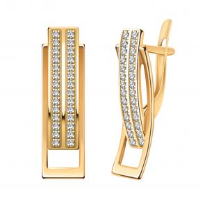 Золотые серьги Atoll с фианитом ЗС20928 фото