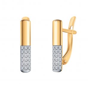 Золотые серьги Atoll с фианитом ЗС21115 фото