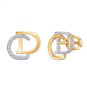 Золотые серьги Atoll с фианитом ЗС21223 фото