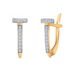 Золотые серьги Atoll с фианитом ЗС21362 фото