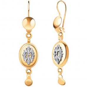 Золотые серьги Atoll с фианитом ЗС2832 фото