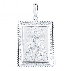 Подвеска-иконка Святитель Николай Чудотворец из серебра ЗС3384э-925 фото