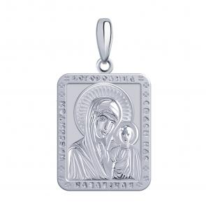 Серебряная подвеска-иконка Божией Матери Казанская Atoll ЗС3394-925 фото