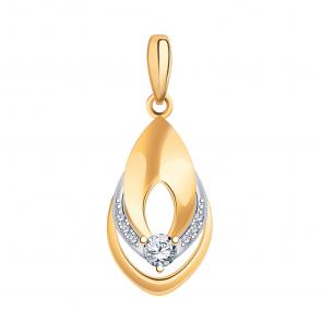 Золотая подвеска Atoll с фианитом ЗС50392 фото