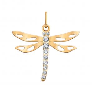 Золотая подвеска Atoll с фианитом ЗС50415 фото