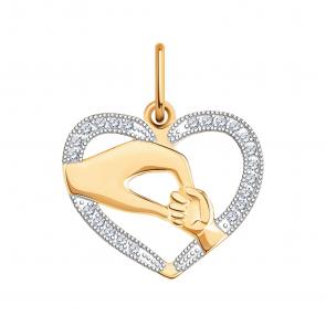 Золотая подвеска Atoll с фианитом ЗС5848 фото