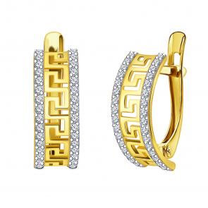 Серьги из лимонного золота Atoll с фианитом ЗСл20932 фото