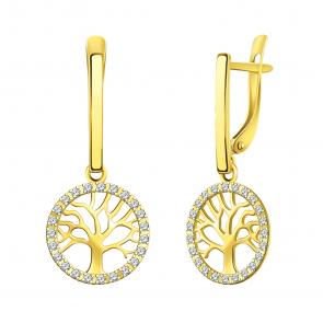 Серьги из лимонного золота Atoll с фианитом ЗСл21138 фото